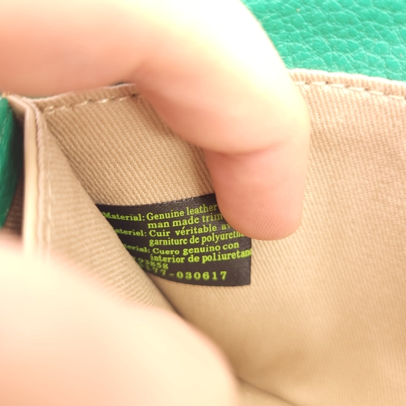 Sam Edelman Green Leather Wallet Money Card Holder Coin Purse Clutch - Picture 8 of 11